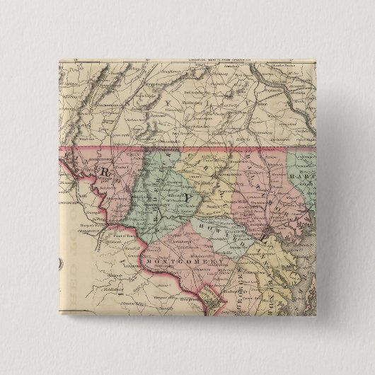 Delaware en Maryland Vierkante Button 5,1 Cm (Voorkant)