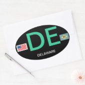 Delaware* Euro-stijl ovale Bumpersticker Ovale Sticker (Envelop)
