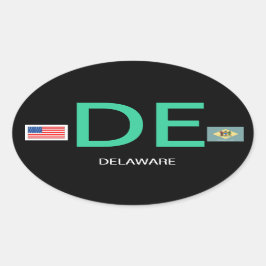 Delaware* Euro-stijl ovale Bumpersticker Ovale Sticker