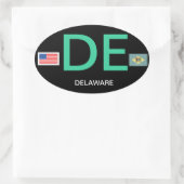 Delaware* Euro-stijl ovale Bumpersticker Sticker (Tas)