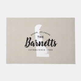 Delaware Familie Monogram Staat Doormat Deurmat
