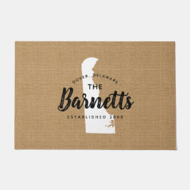 Delaware Familie Monogram Staat Doormat Deurmat