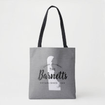 Delaware Family Monogram State Canvas tas