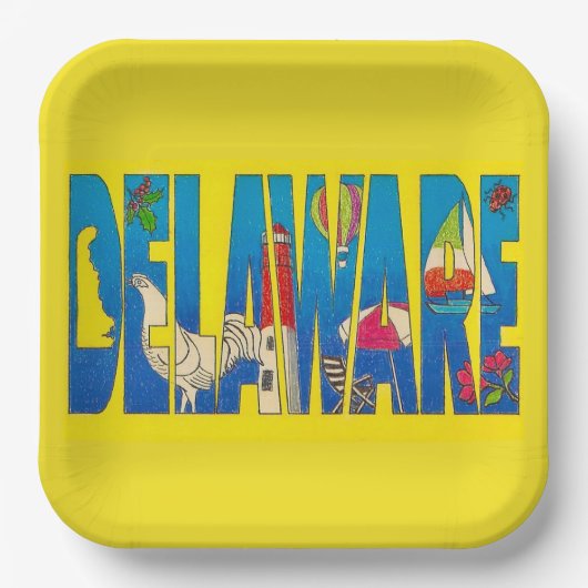 Delaware Feest Papier Bord (Voorkant)