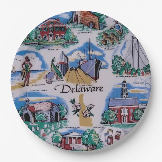 Delaware-feestplaten Papieren Bordje (Voorkant)