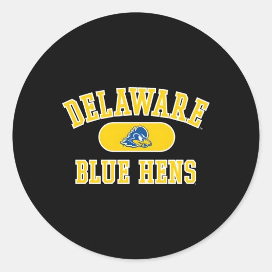 Delaware Fightin' Blue Hens Varsity Team Kleur Ronde Sticker (Voorkant)