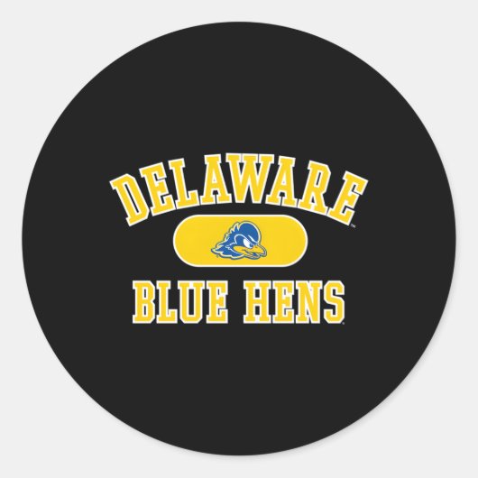 Delaware Fightin' Blue Hens Varsity Team Kleur Ronde Sticker (Voorkant)