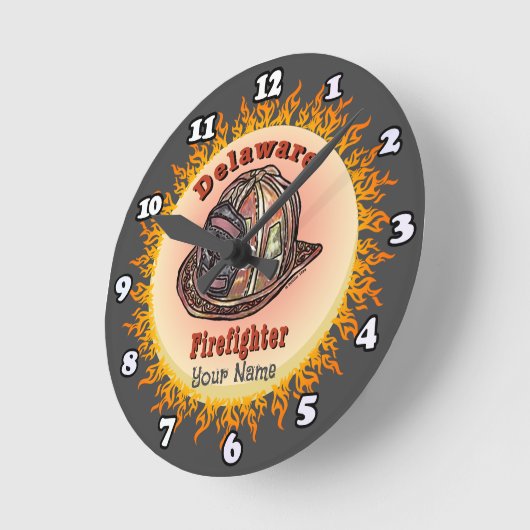 Delaware Firefighter  clock Ronde Klok (Hoek)