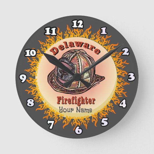 Delaware Firefighter clock Ronde Klok (Voorkant)