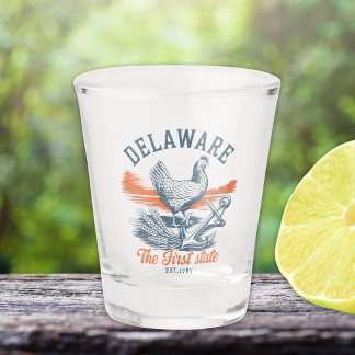 Delaware First State Vintage Shot Glass Glas