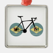 Delaware Flag Cycling Metalen Ornament (Voorkant)