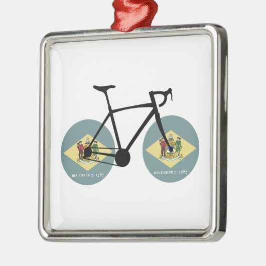 Delaware Flag Cycling Metalen Ornament (Links)