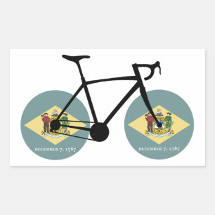 Delaware Flag Cycling Rechthoekige Sticker