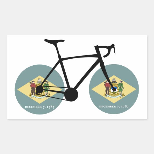 Delaware Flag Cycling Rechthoekige Sticker (Voorkant)