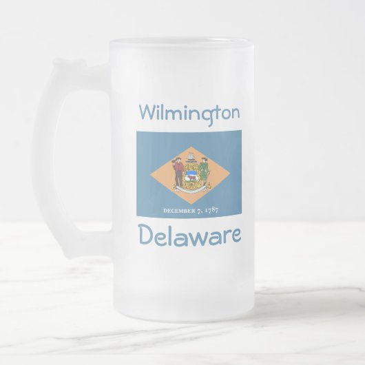 Delaware Flag Kaart Stad Mok (Links)