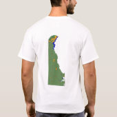 Delaware Flag Kaart Stad T-shirt (Achterkant)