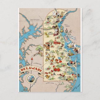 Delaware Funny Map Briefkaart