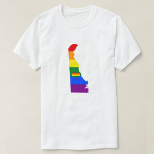 Delaware Gay Pride Rainbow Flag Heart GLBTQ-ontwer T-shirt