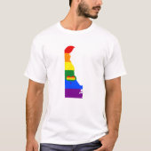 Delaware Gay Pride Rainbow Flag Heart GLBTQ-ontwer T-shirt (Voorkant)