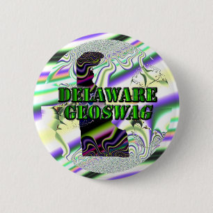 Delaware Geoswag Geocaching Gifts Treasure Buttonn Ronde Button 5,7 Cm
