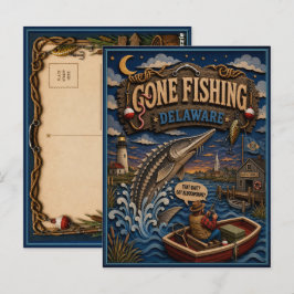 Delaware Gone Fishing Atlantische Steur Briefkaart