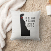 Delaware GPS-coördinaten met hart Kussen (Deken)