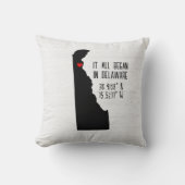 Delaware GPS-coördinaten met hart Kussen (Voorkant)