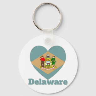 Delaware Heart Flag Sleutelhanger