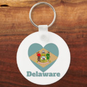 Delaware Heart Flag Sleutelhanger (Achterkant)