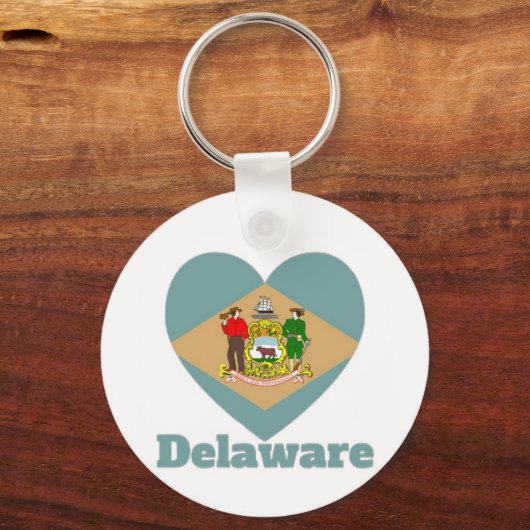 Delaware Heart Flag Sleutelhanger (Voorkant)