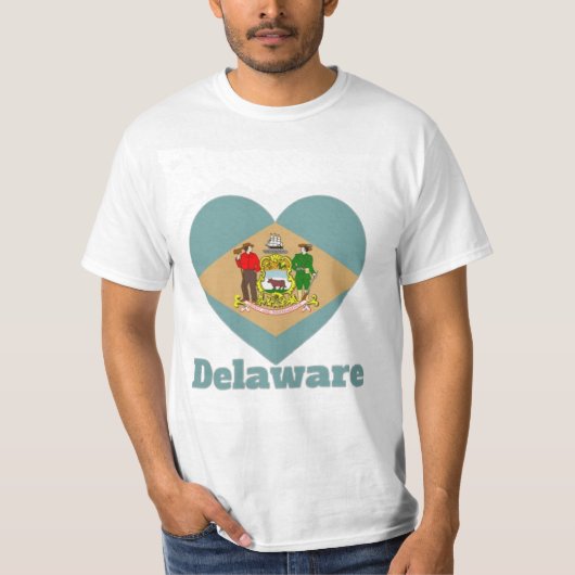 Delaware Heart Flag T-shirt (Voorkant)