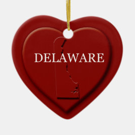 Delaware Heart Map kerstversiering Keramisch Ornament