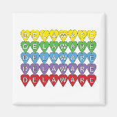 Delaware Hearts kleurrijk patroon Magneet (Voorkant)