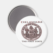 Delaware het eerste staatszegel magneet (Voorkant / Achterkant)