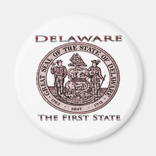 Delaware het eerste staatszegel magneet (Voorkant)