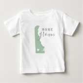 Delaware Home Grown | State-kaart bewerkbare kleur (Voorkant)