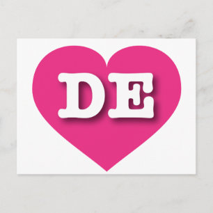 Delaware Hot Pink Heart - Ik hou van DE Briefkaart