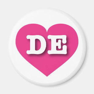 Delaware Hot Pink Heart - Ik hou van DE Magneet