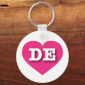 Delaware Hot Pink Heart - Ik hou van DE Sleutelhanger (Voorkant)