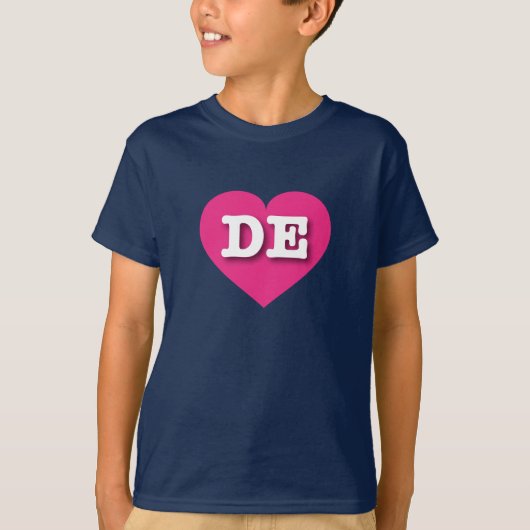 Delaware Hot Pink Heart - Ik hou van DE T-shirt (Voorkant)