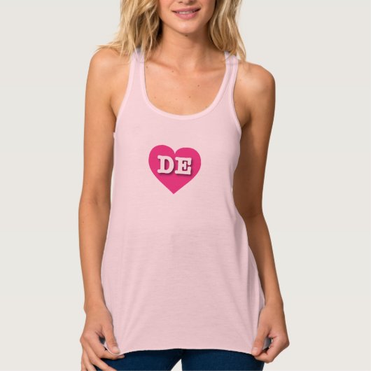 Delaware Hot Pink Heart - Ik hou van DE Tanktop (Voorkant)