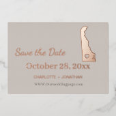 Delaware Huwelijk Save The Date Rose Goud Folie Uitnodiging (Voorkant)