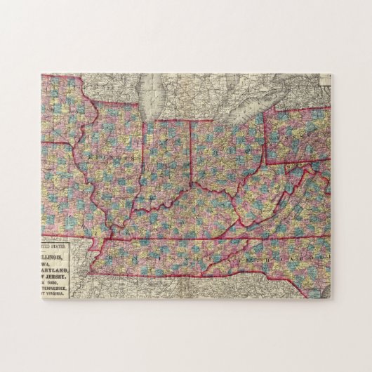 Delaware, Illinois, Indiana en Iowa Legpuzzel (Horizontaal)