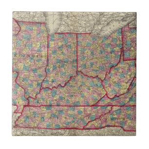 Delaware, Illinois, Indiana en Iowa Tegeltje