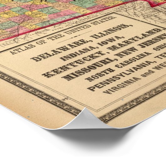 Delaware, Illinois, Indiana, Iowa North Carolina Poster (Hoek)