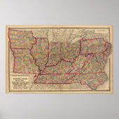 Delaware, Illinois, Indiana, Iowa North Carolina Poster (Voorkant)