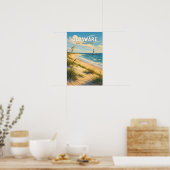 Delaware Illustratie Reis Kunst Vintage Poster (Keuken)