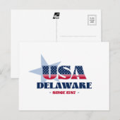 Delaware in rood, wit en blauw Briefkaart (Voorkant / Achterkant)
