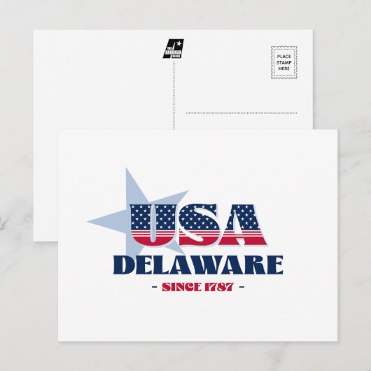 Delaware in rood, wit en blauw Briefkaart (Voorkant / Achterkant)