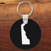Delaware in wit en zwart sleutelhanger (Voorkant)